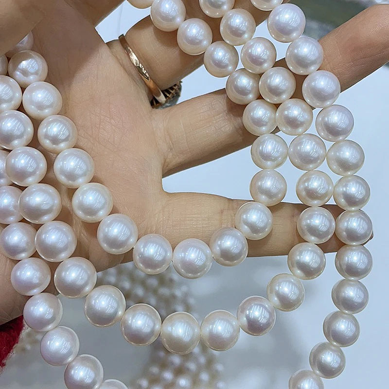 Zhuji China Natural 8mm Round Pearl Strand loose pearl Factory Price 1A 2A 3A 4A 5A  Fresh Water Pearl Strand for Women Necklace