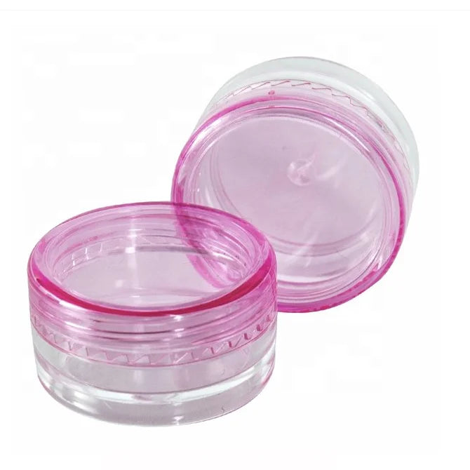 Round 3g Plastic Cream Jar Travel Refillable Cosmetic Skin Care & Eye Cream Container Clear Makeup Pot with Mixed Colors Lid