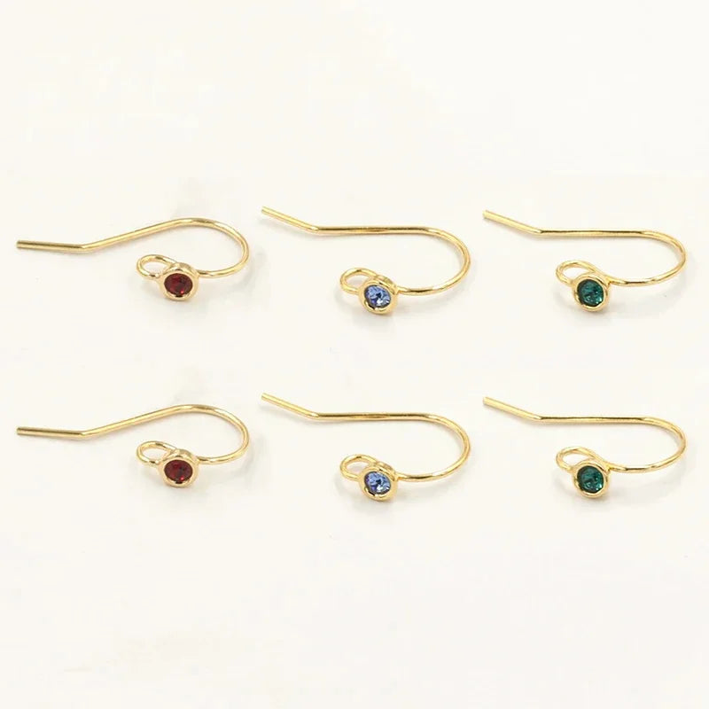 Real 14K Gold Filled 3mm Zircon GF Ear Wire Earring Hooks for Jewelry Making Handmade DIY Earrings Accessories