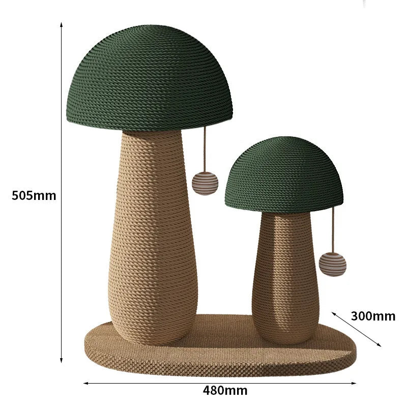 Sisal Cat Scratching Post With Ball Mushroom Scratching Board Indoor Durable Kitten Toys Cat Scratcher Toy