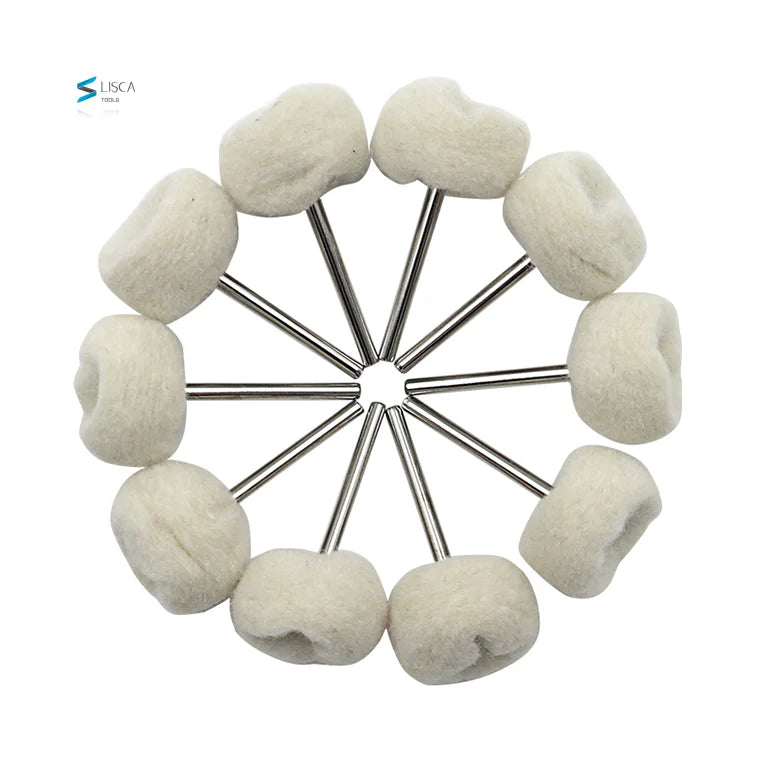 L-GT001 LISCA Fine 3mm 2.35m Shank Wool Polishing Head Grinding Jewelry Metals Wheels Buffing Felt Rotary Tool Accessories