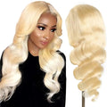 613 Blonde 30-Inch 100% Human Hair Lace Front Wig for Women Glueless 13x4 Transparent Lace Straight & Deep Wave Styles