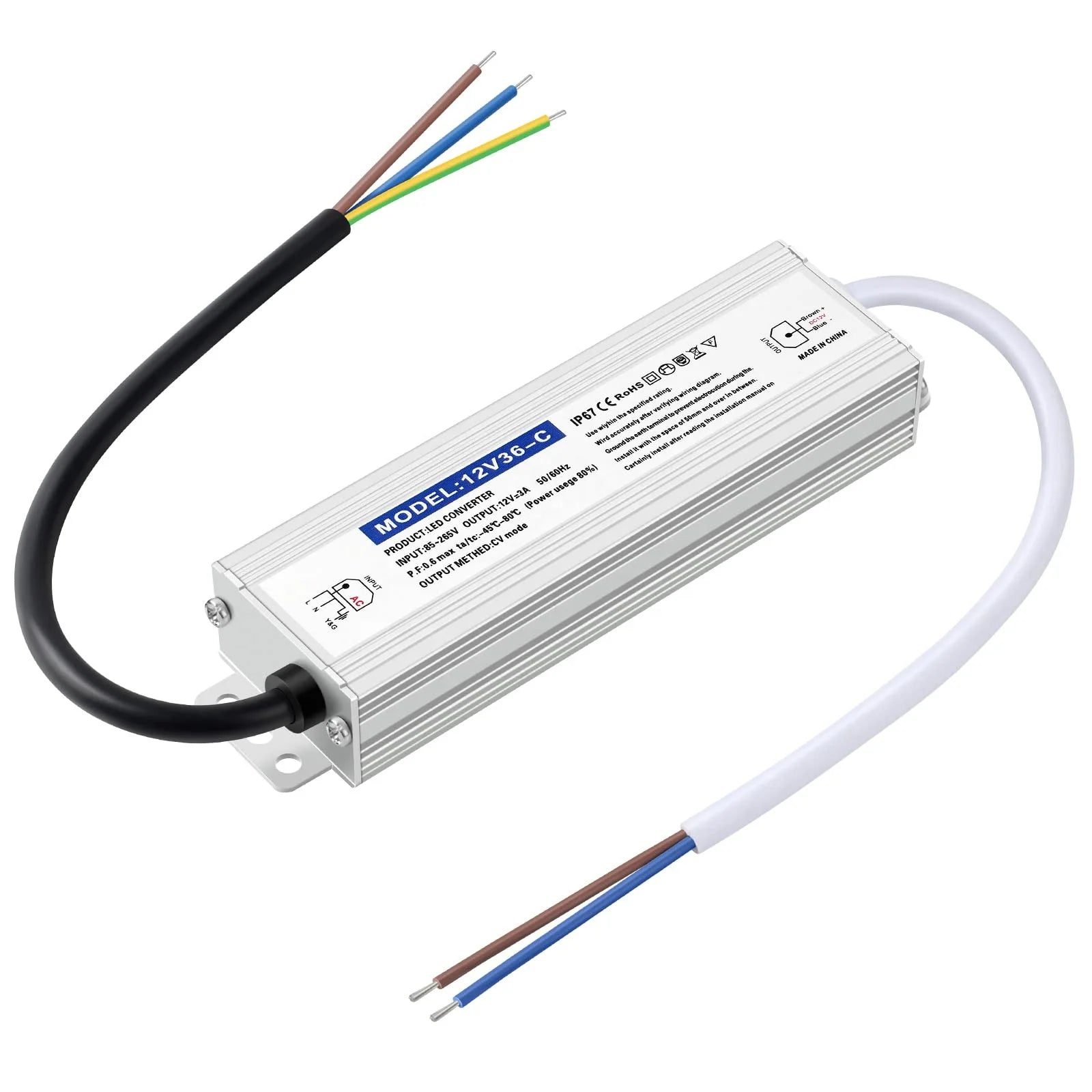 100W LED Driver Power Supply IP67 Waterproof Voltage Converter DC12V/24v Outdoor Transformers LED Power Adapter