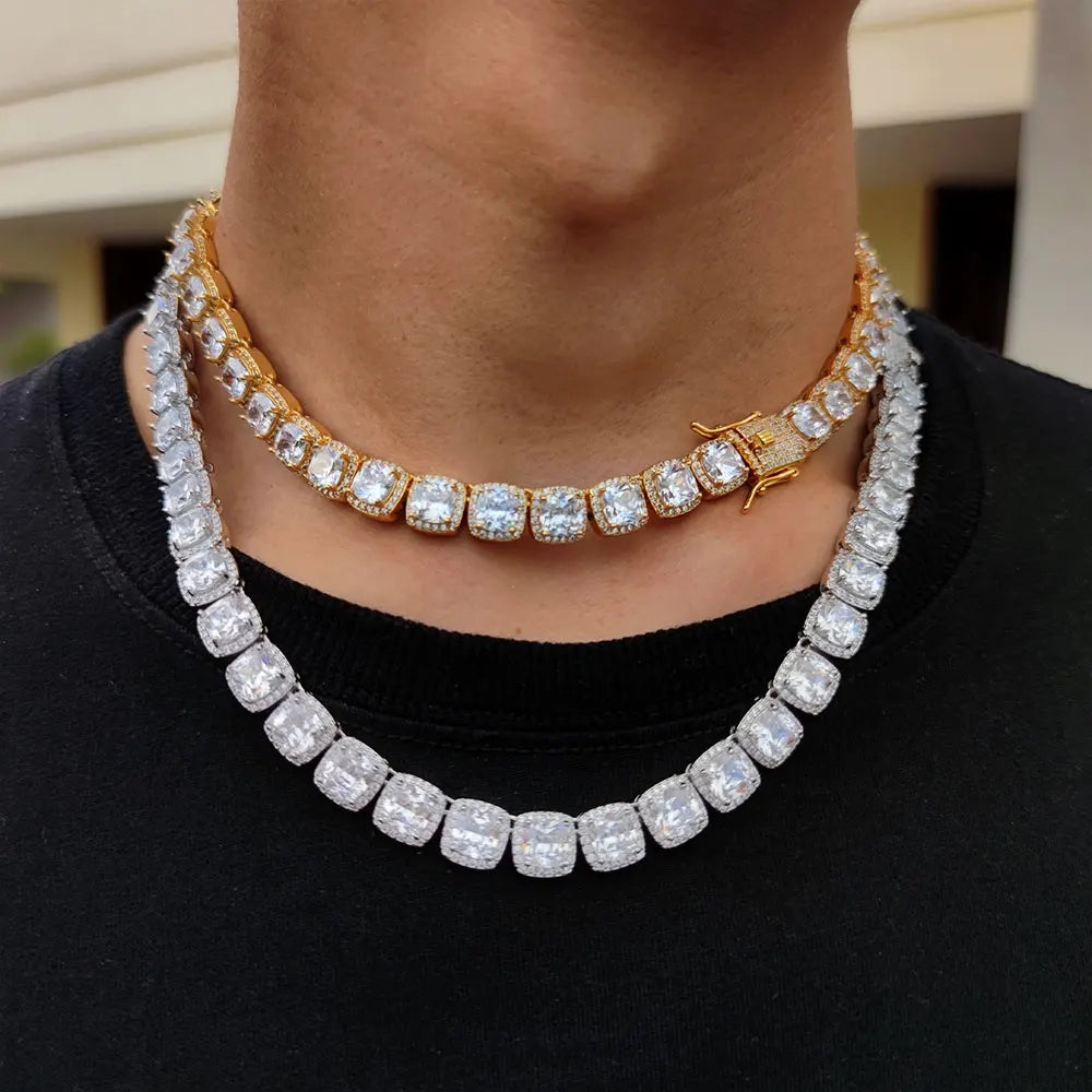 Hip Hop Men Necklace Jewelry Diamond Choker Zircon Tennis Chain Iced Out Necklace