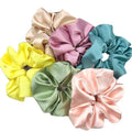 Luxury Fashion Accessories Oversized Extra Large Satin Hair Tie Plain Solid Color Silky Satin Jumbo Big Scrunchies