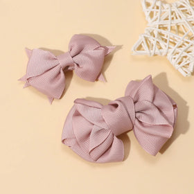 New Solid Ribbon Bowknot Hair Clips for Baby Girls Handmade Cute Bows Hairpin Barrettes Headwear Kids Hair Accessories