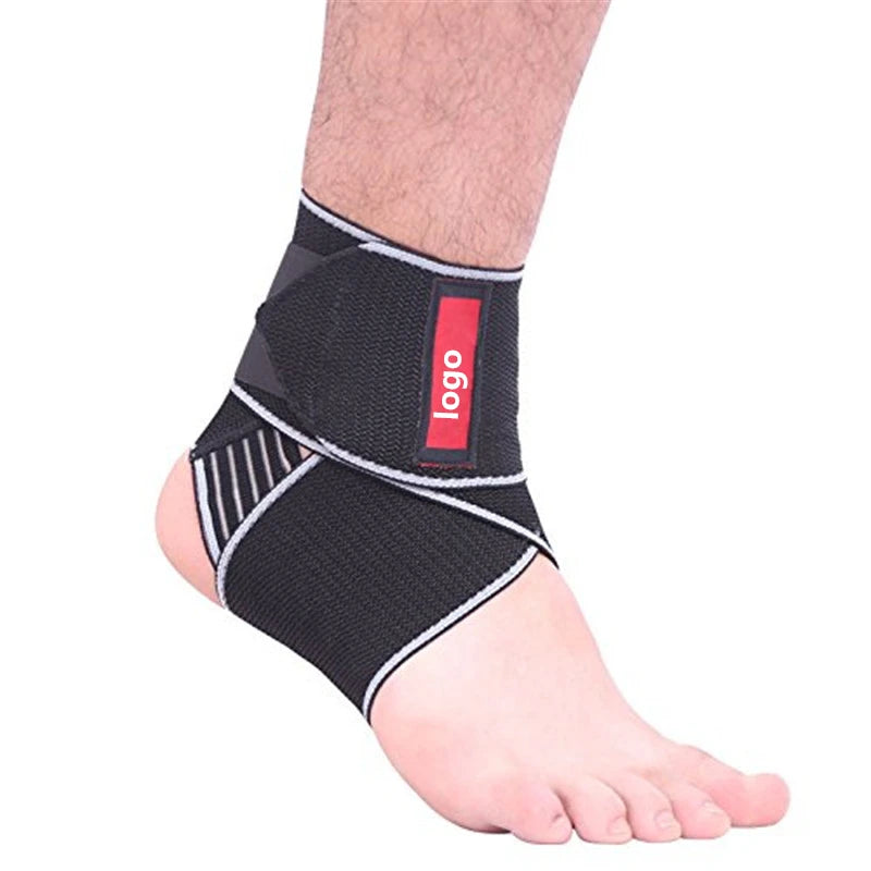 Custom logo Ankle Support Breathable Nylon Compression Ankle Brace Wrap for Sport Injuries