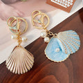Fashion Cute  Shell Conch Keychain for Woman Girls Bag Charm Trinket Metal Keychain Bag Charm Keyring