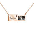 Stainless Steel Jewelry Pull-out Locket Necklaces Love You Engraved Letter Pendant Envelope Necklace