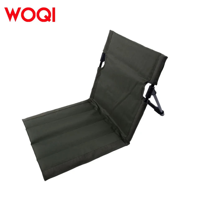 WOQI Lightweight Foldable Low Backrest Outdoor Leisure Beach Camping Chair with Rest Backrest