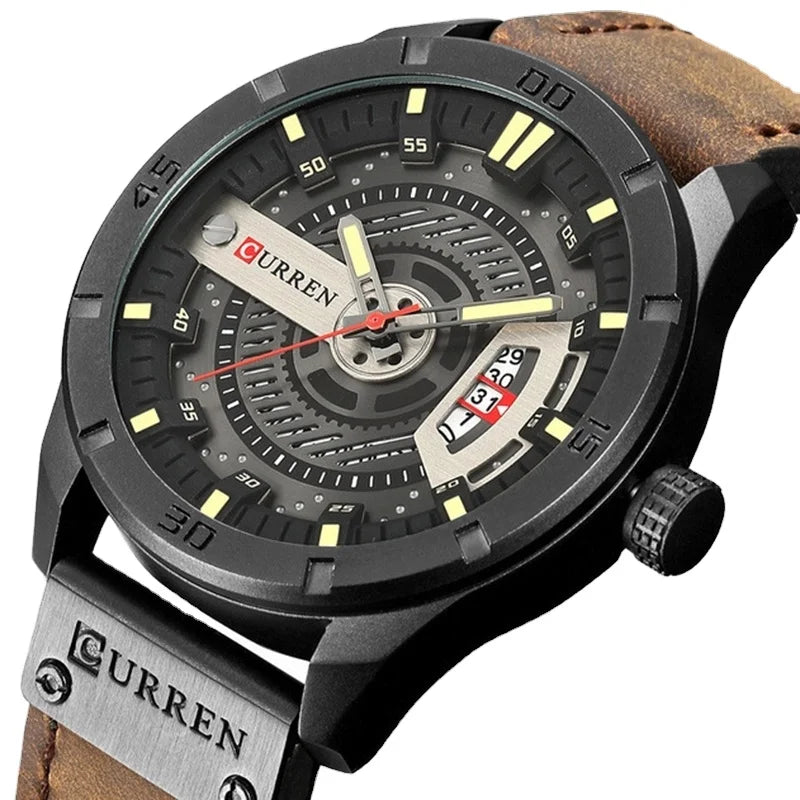 CURREN Watch 8301 Casual Waterproof Sports Watches Men Wrist Simple Date Male Clock Quartz Leather Montre Homme Wristwatches