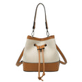 2025 Korean Style Women Splicing PU Handbags Small Bucket Bags Single Shoulder Bucket Bag Purses