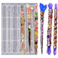 HY 6In 1 Magic Wand Hairpin Silicone Molds for DIY Epoxy Resin Gemstaff Sticks