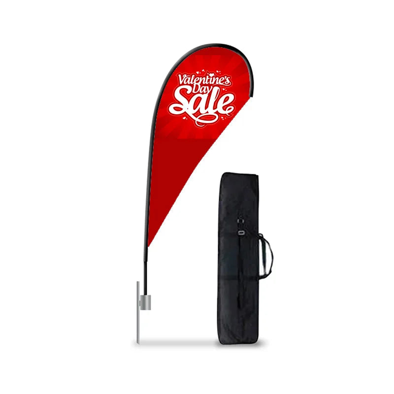 Cheap Outdoor 7ft High Aluminum Flagpole  Now Open Teardrop Beach Flag Banner Stand with Stake