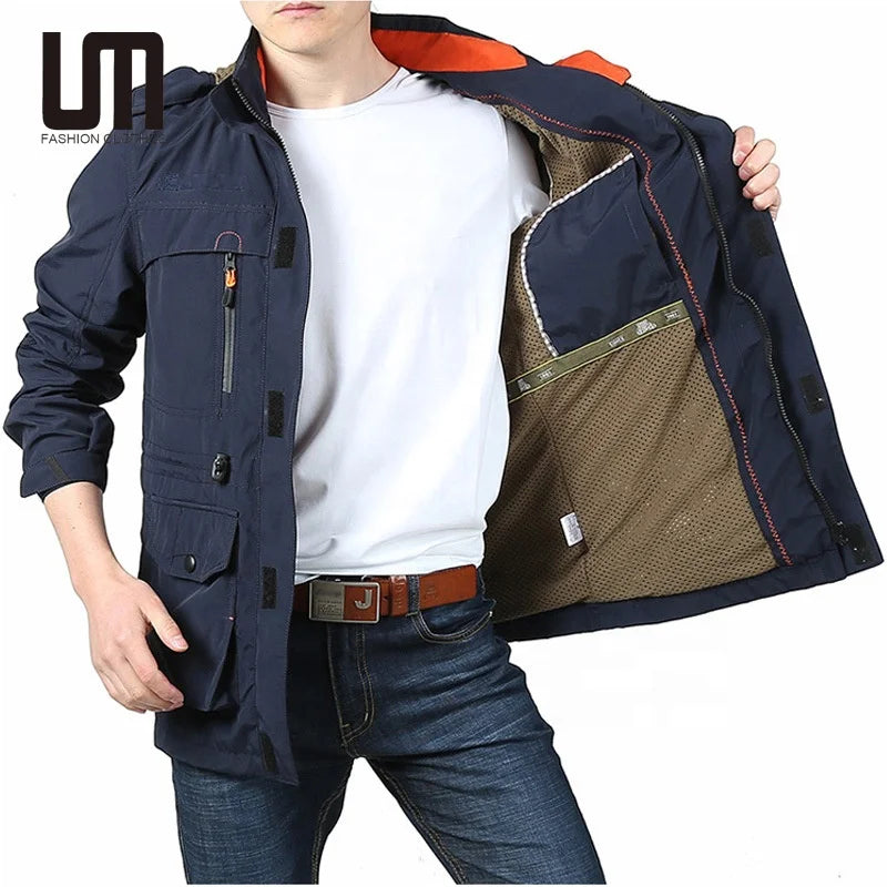 OEM Service Cheap Wholesale New Autumn Winter Men Windproof Waterproof Multi Pocket Plus Size Coats Jacket