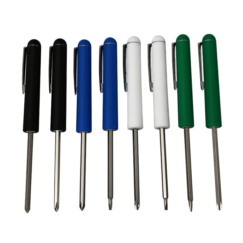 2 in 1 Pocket Pen Type Mini Screwdriver with Steel & Plastic Handle DIY Grade OEM Customizable 100PCS MOQ for Promotion Gifts