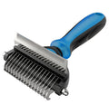 2 Sided Stainless Steel Pet Hair Remover Brush Comb for Dog Deshedding Mats & Tangles Grooming Tool