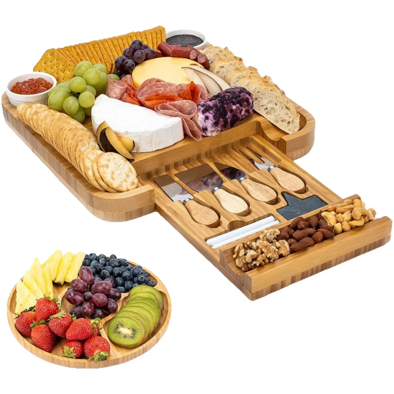 Charcuterie Board Set Bamboo Cheese Board House Warming Gifts New Home Wedding Gifts for Couple Bridal Kitchen Tools & Gadgets