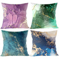 Modern Marble Pillow Case with Golden Veins Blue Peach Skin Cushion Cover for Living Room Sofa Use Decorative Cushions