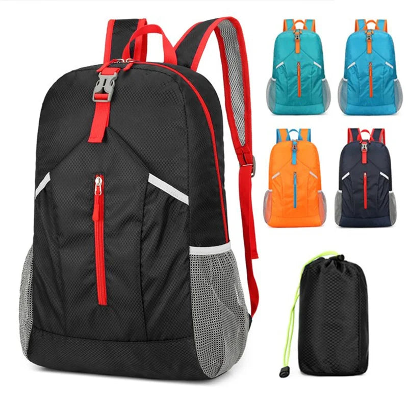 Unisex Lightweight Portable Durable Backpack Zipper Closure Waterproof Nylon Foldable Travel Backpack Bag