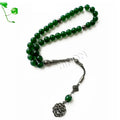 High End Silver Plated Agate Islamic Luxury Prayer Rosary Beads Tasbih Beaded Bracelet Fashionable Pendant Necklace
