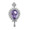 Sparkling 925 Sterling Silver Natural Amethyst Pendant Rhodium Plated for Women Fine Jewelry Pendants for Parties