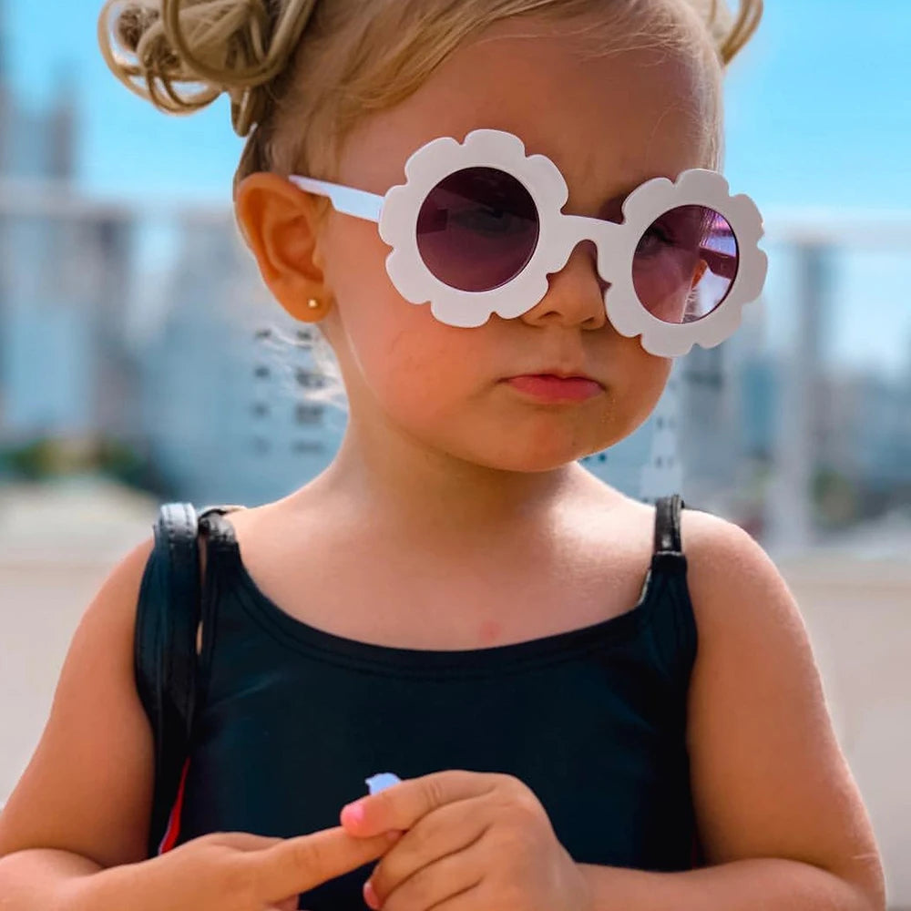 1380 New Arrival Multicolor Cute Cartoon Plastic Girls Kids Flower Sunglasses