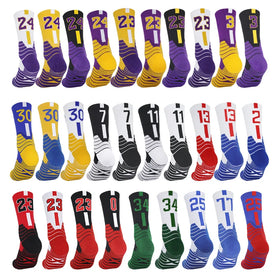 Factory Wholesale Crew Socks Custom logo Sports Men Thick Terry Cushioned Elite Socks Basketball