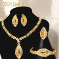 Gift Set for Saudi Dubai Long Big African Bridal Nigeria 18K Gold-Plated One Gram Jewellery Jewelry Set