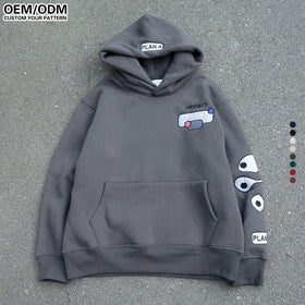 Xinglan High Quality 500 GSM Oversized Pullover Hoodie Drop Shoulder Design With High Weight Puff Print Men's Premium Quality