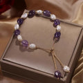 New Arrival Design Irregular Natural Amethyst Freshwater Pearl Bead Healing Crystal Bracelet Pearl Beads Jewelry