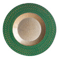 13 Inches Luxury Table Decoration Wholesale Fashion Green Gold Glass Wedding Chargers Plate
