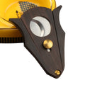 In Stocked Metal Alloy Double Blade Wooden Handle Cigar Cutter With Gift Box