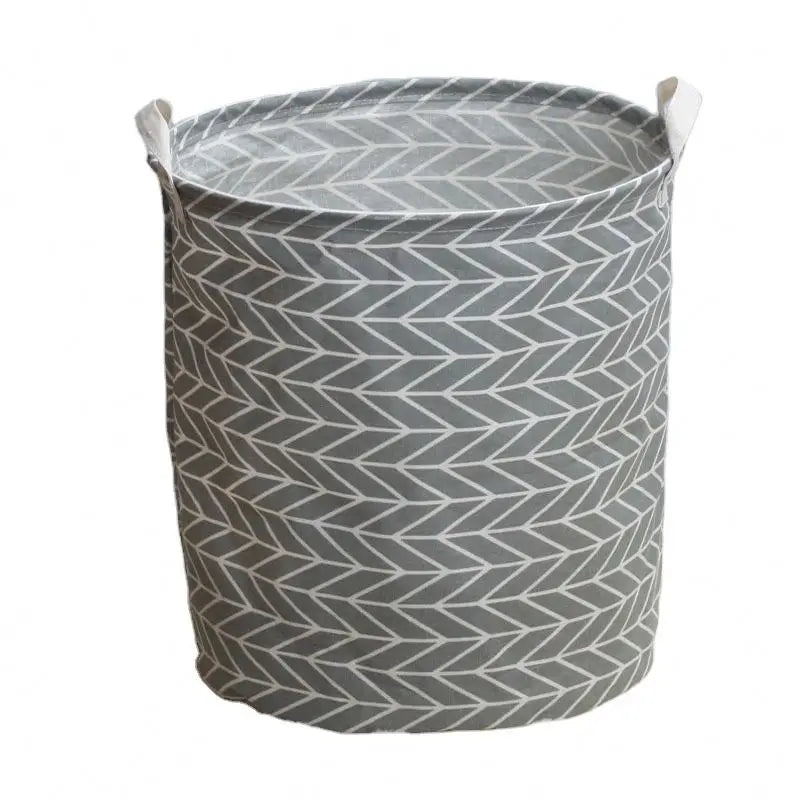 Hot Sale Collapsible Laundry Basket with Wheels Reasonable Price Round Canvas Opp Bag Single Storage for TV Shopping