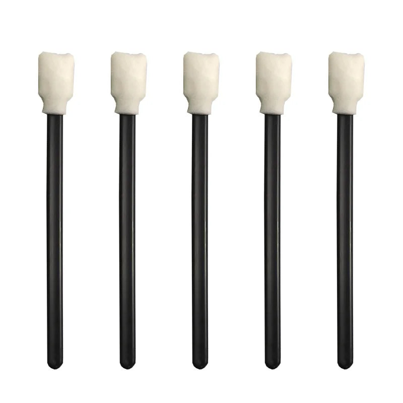 SW-2607C3 Lint Free Black Handle 5 Inches Printer & Toner Cleaning Rectangular Foam Tip Swab 50 Pcs/Bag Cleanroom