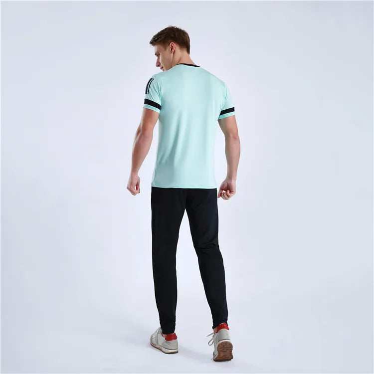 Breathable Quick-drying Gym Fitness Clothes Running Sports Short-sleeved Basketball Training Men Tops