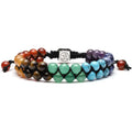 6MM Simple Yoga Meditation Anxiety Bangle for Women Men Natural 7 Chakra Hematite Stone Crystal Beaded Bracelets