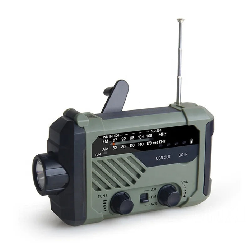 Helius Emergency Weather Radio AM FM NOAA Solar Clockwork Radio with SOS 2000mAh Power Bank for Cell Phone and LED Torch