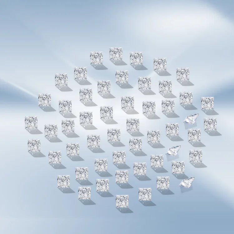 Starsgem Princess Cut Loose Stone  HPHT CVD Square Shape Small Lab Made Synthetic Diamond