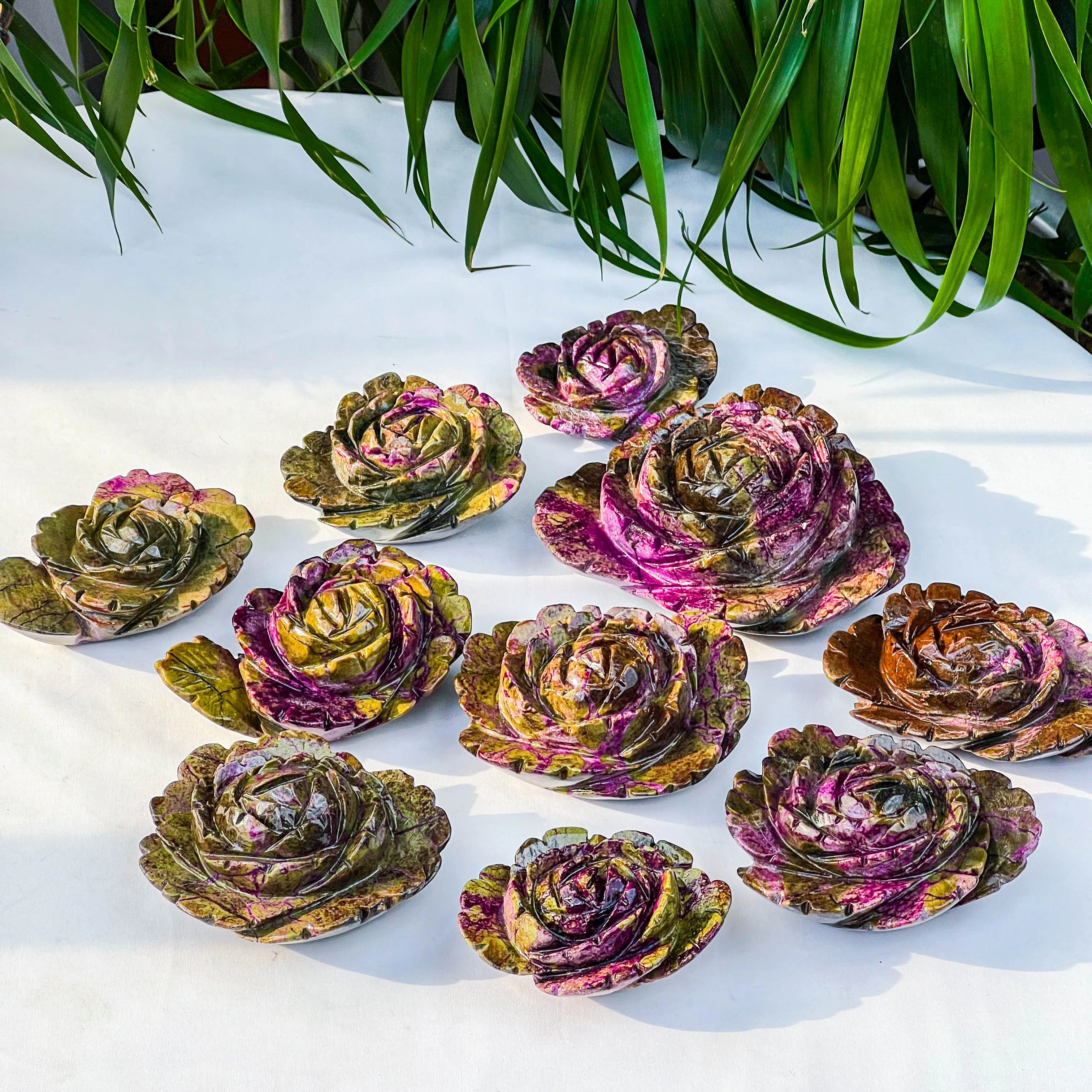 Wholesale Special Offer Natural High Quality Hand Carved Creative Crystal Crafts Atlantis Peony Flower Carving for Decoration