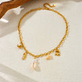 Fashion Personality Ocean Series Chain Necklace Dripping Oil Dolphin Pearl Shell Starfish Stainless Steel Necklace for Women