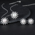 D1030 Abiding Jewelry Fashion 8mm Fresh Water Pearl Jewellery Necklace Earrings Rings 925 Sterling Silver Bridal Set for Woman