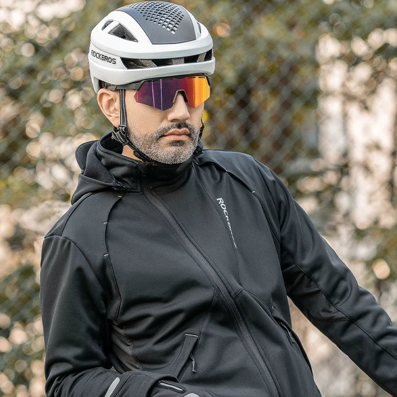 ROCKBROS Winter Cycling Jersey for Men High Quality New Design Bike Jersey Fleece Windproof Cycling Jackets
