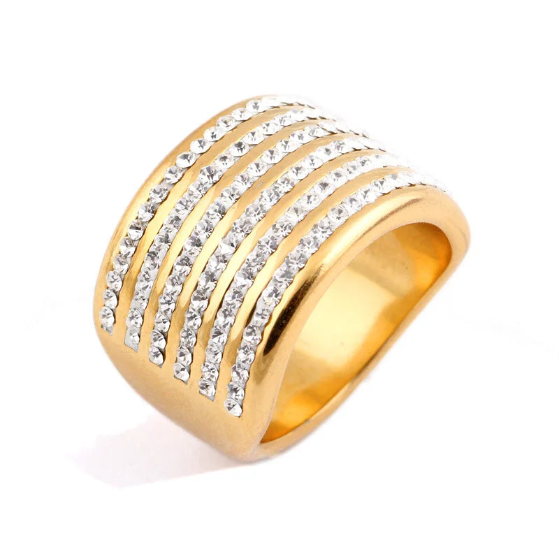 2025 Newest Gold Plated Ring Men Women Stainless Steel Cz Luster Moissanite Rings 925 Jewelry Custom