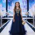 Fashion Long Princess Dress Girls Red Flower Kids Girl Evening Dress for Wedding Girls Party Dresses Baby for 5 Years Old