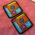 Factory Making square Shape Stitching Edge Woven Textile Badgebrand logo Garment Woven Patch for Bags