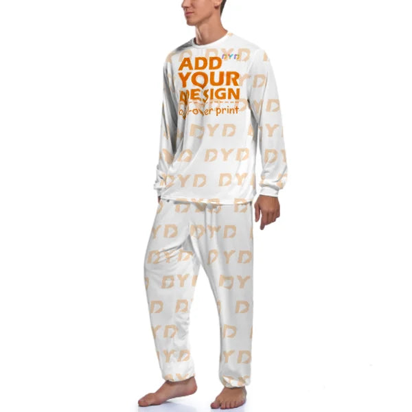 Drop Shipping Breathable Pajama Set for Men Men's Custom Printed Knitted Pants Pajamas Men's Home Sleepwear