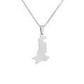 Pakistan Map Pendant Necklaces for Women Gold and Silver Color Pakistani Ethnic Party Engagement Stainless Steel Jewelry