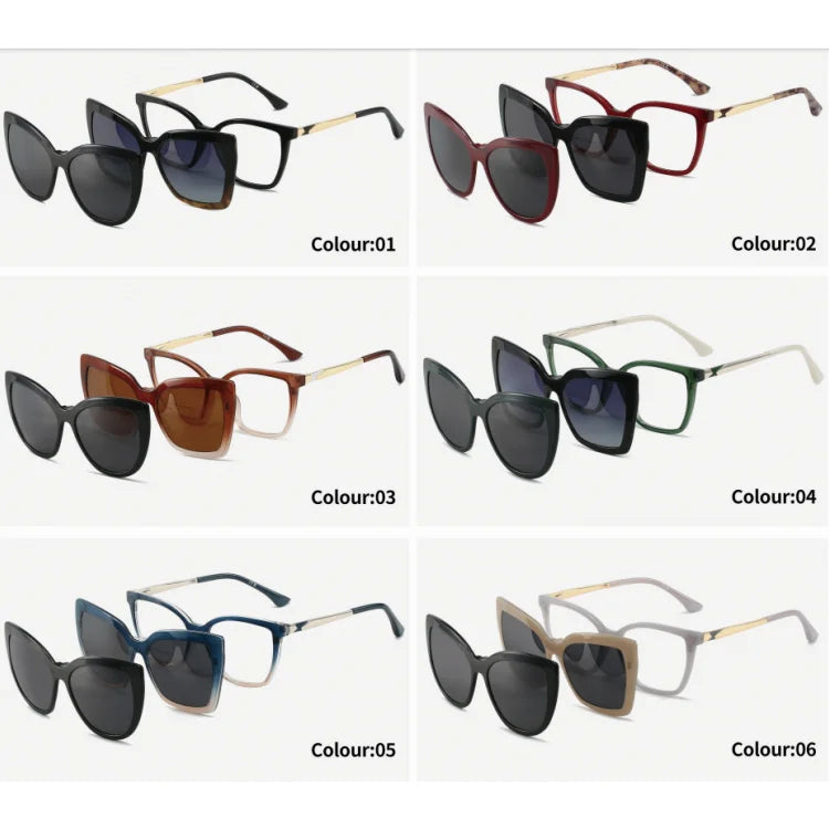 2025 New Arrival Women Clip on Optical Glasses Blocking Cat Eyeglasses Clip Photochromic Lens TR90 Metal Optical Glasses Unisex