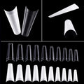 Mischeering False Nails Tips 500pcs/pack Fan Display Sharp Water Drop Shape Clear Black Natural Color Chart Display Manicure MegaBDM